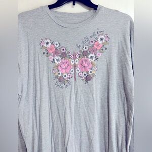 Floral Butterfly Graphic Women's Top